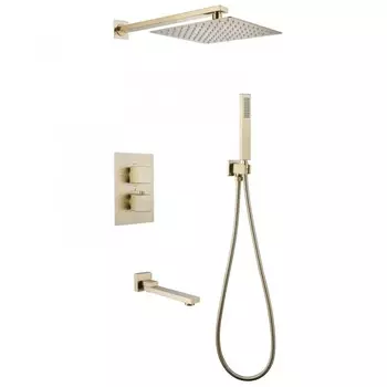 Душевая система ABBER Daheim AF8250G, встраиваемая, термостат, душевой набор, цвет золотой 1055235