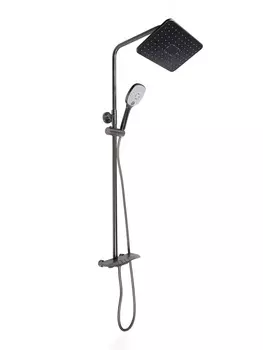 Душевая система Accoona A83311ST, клавишная панель, тропический душ, лейка, черный матовый