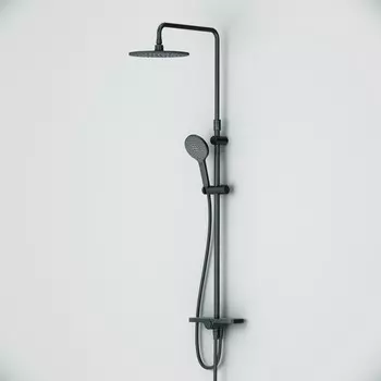 Душевая система AM.PM Like F0780222, стойка, тропический душ, лейка 3 реж., черный