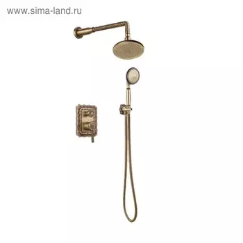 Душевая система Bronze de Luxe 10138R, без излива, тропический душ, скрытый монтаж, латунь