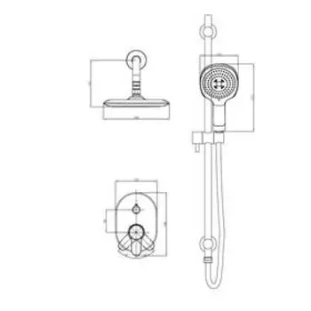 Душевая система D&K Rhein Marx DA1395701, встраиваемая, тропический душ, ручная лейка, хром 566492
