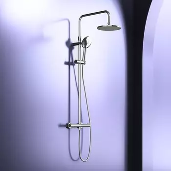 Душевая система Damixa Option DX218091000, стойка, тропический душ, лейка 1 режим, хром