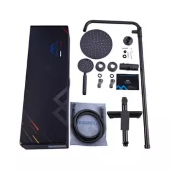 Душевая система Fashun A52419-17, излив 163 мм, с тропическим душем, ручная лейка, графит