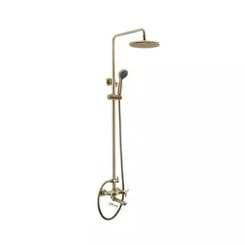 Душевая система KAISER Trio 57188Br, двухвентильная, лейка, тропический душ, бронза