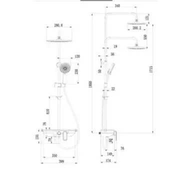 Душевая система Lemark Tropic LM7012C, однорычажный, тропический душ, лейка, хром