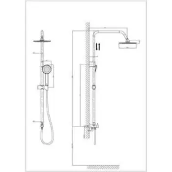 Душевая система RUSH Bella BL4535-112, тропический душ, ручная лейка, хром