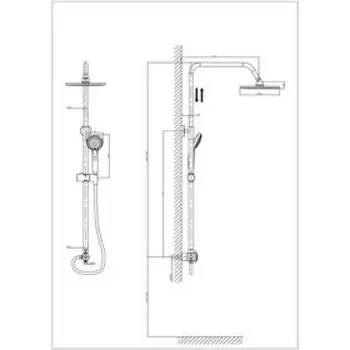 Душевая система RUSH Bella BL4535-116, тропический душ, ручная лейка, хром