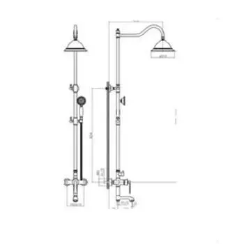 Душевая система RUSH Flores FLG0835-5, тропический душ, ручная лейка, золото