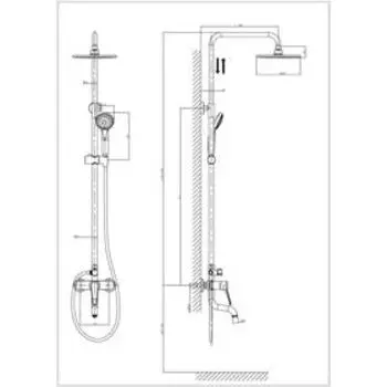 Душевая система RUSH Jawa JA0735-40, тропический душ, ручная лейка, хром