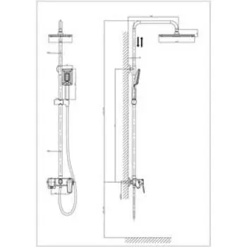 Душевая система RUSH Nevis NE1735-40, тропический душ, ручная лейка, хром