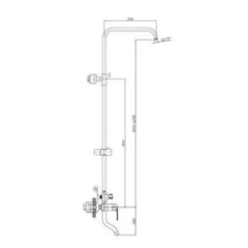 Душевая система RUSH ST4235-11, тропический душ, ручная лейка, поворотный излив, хром