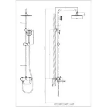 Душевая система RUSH Tenerife TE2835-40, тропический душ, ручная лейка, хром
