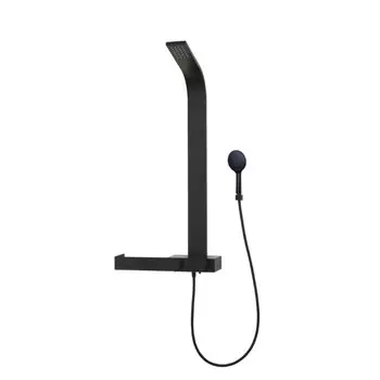 Душевая система Taliente ТА-G-TS1301B, тропический душ, лейка 2 режима, полочка, черный