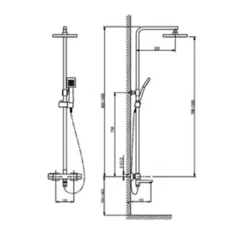 Душевая система Timo Tetra-thermo SX-0169/00, с термостатом, хром