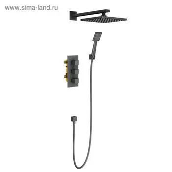 Душевая система Timo Tetra-thermo SX-0179/03SM, встроенная, тропический душ, лейка, черная