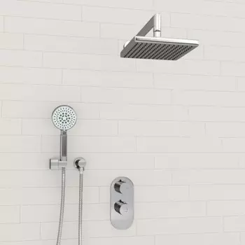 Душевая система WasserKRAFT A16028 Thermo, встраиваемая, термостат, тропический душ, хром