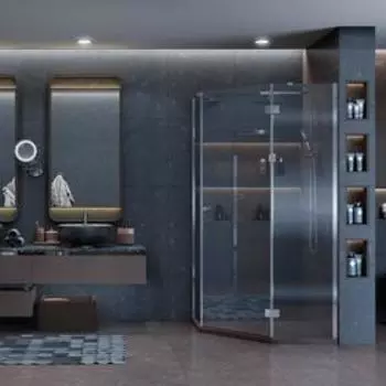 Душевое ограждение Ambassador Diamond 12011112R, 1000x1000x2000 мм, правое, прозрачное