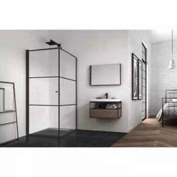 Душевое ограждение BERGES DARK 061020R, 90х90 см, прозрачное, без поддона, правое, черный
