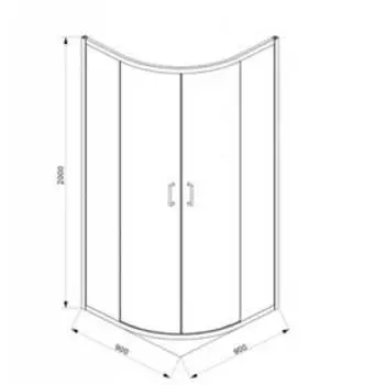 Душевое ограждение BRAVAT BLACKLINE BS090.1201B, 90x90x200см, прозрачное, раздвижное, черный 63843