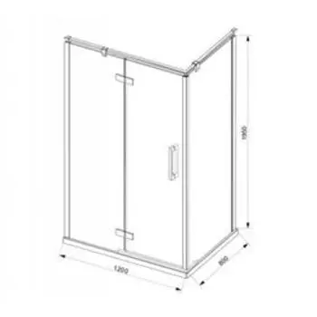 Душевое ограждение BRAVAT BLACKLINE BS120.3112AB, 80x120x195 см, прозрачное, черный