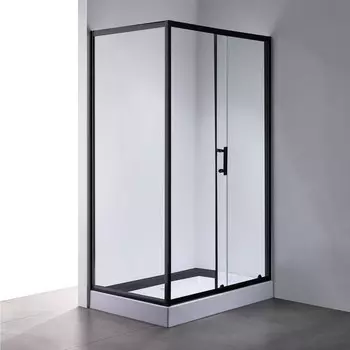 Душевое ограждение Comforty 33B, чёрный профиль, с поддоном, 1200х800х1925 мм