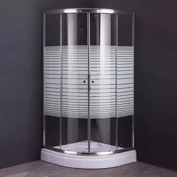 Душевое ограждение Comforty 34S, прозрачное стекло с рисунком полосы, 90х90х192,5 см