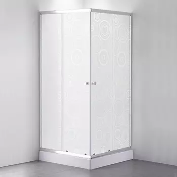 Душевое ограждение Comforty 35P, матовое стекло с рисунком узоры, 90х90х192,5 см