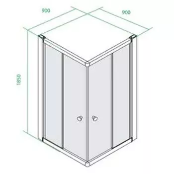 Душевое ограждение IDDIS TC90BL, без поддона