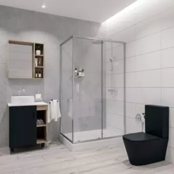 Душевое ограждение NG-6612-08, 120х80х190 см, без поддона, стекло прозрачное, 1 место