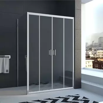 Душевое ограждение Veconi Rovigo RV-045, 1400х1000х1850 мм, прозрачное, без поддона, хром