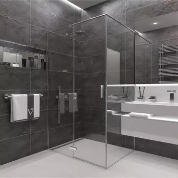 Душевое ограждение Veconi Rovigo RV-073, 1000х1000х1950 мм, прозрачное, без поддона, хром