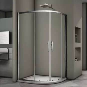 Душевое ограждение Veconi Rovigo RV-08, 1000x800x1900 мм, прозрачное, без поддона, хром