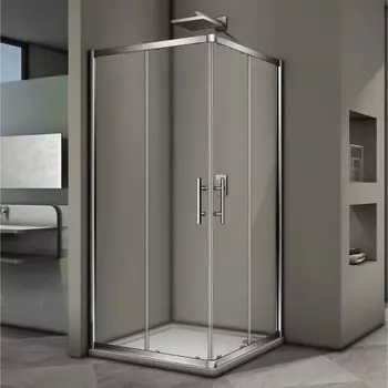 Душевое ограждение Veconi Rovigo RV-29, 1000x1000x1900 мм, прозрачное, без поддона, хром