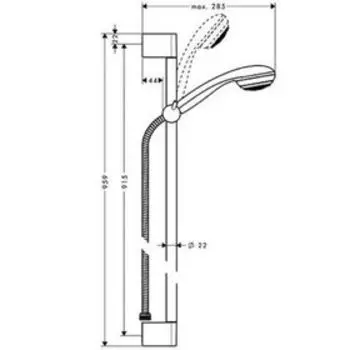 Душевой гарнитур Hansgrohe Crometta 85 со штангой 90 см