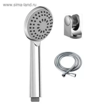 Душевой комплект BRAVAT Eco D288CP-RUS, держатель, шланг 1,5 м, лейка 1 режим, d=80 мм, хром 50485