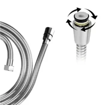 Душевой шланг TIM C-M150-2 Lux, 150-180 см, двойные замки (360° свободного вращения), 1/2"