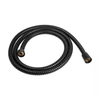 Душевой шланг ZEIN Z30PB, 150 см, гайки металл, латунная втулка, нержавеющая сталь, черный, Имп/Имп