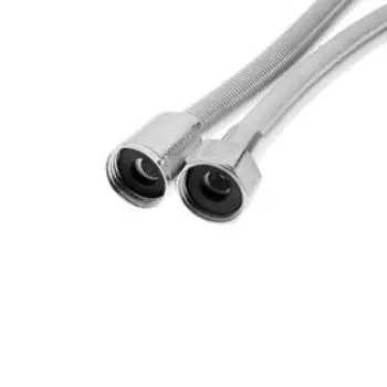 Душевой шланг ZEIN Z45PS, растягивающейся, 150-200 см, гайки металл 1/2", нержавеющая сталь, Имп/Имп