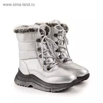 Дутики, цвет серебряный, размер 34