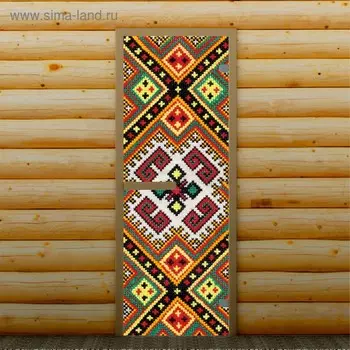 Дверь для бани и сауны стеклянная "Орнамент", 190х67, 6мм, с фотопечатью