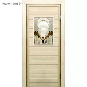 Дверь для бани со стеклом (40*60), "Восток", 19070см, коробка из осины