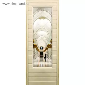 Дверь для бани со стеклом (43*129), "Восток", 17070см, коробка из осины