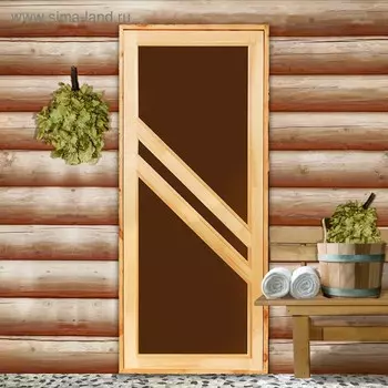 Дверь для бани со стеклом "Диагональ", 17070см