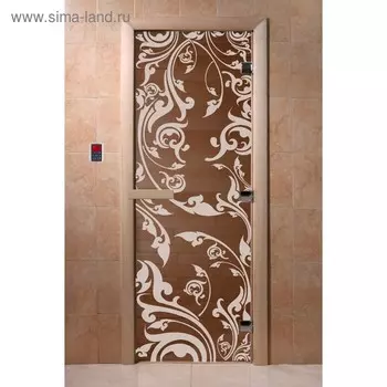 Дверь для бани стеклянная «Венеция», размер коробки 190 70 см, 8 мм, бронза