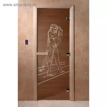 Дверь «Дженифер», размер коробки 190 70 см, левая, цвет бронза