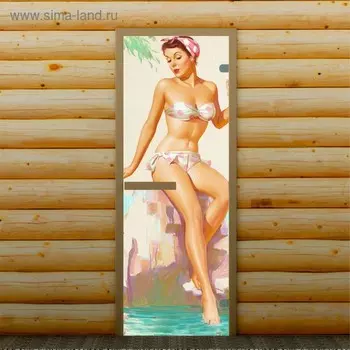 Дверь левое открывание "Пин-ап", 190 х 67 см, с фотопечатью 6 мм Добропаровъ