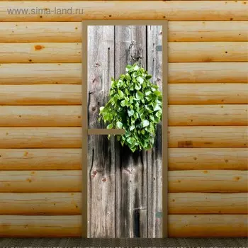 Дверь левое открывание "Веник", 190 х 67 см, с фотопечатью 6 мм Добропаровъ