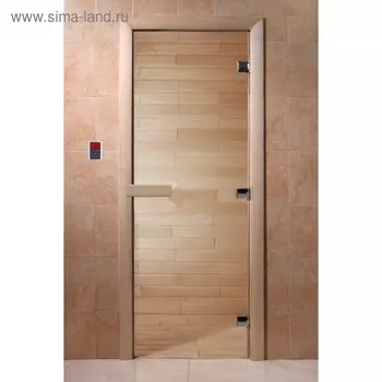 Дверь «Прозрачная», размер коробки 200 80 см, ольха, универсальная