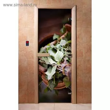 Дверь с фотопечатью, стекло 8 мм, размер коробки 190 70 см, левая, цвет А008