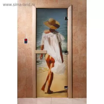 Дверь с фотопечатью, стекло 8 мм, размер коробки 190 70 см, левая, цвет А013